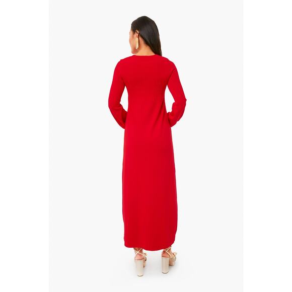 Tuckernuck Lennox Dress Size M Red Sweater Maxi Long Sleeve Pomander Place - Picture 3 of 13